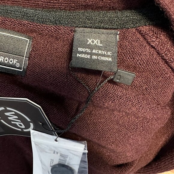 Weatherproof Button Cardigan Sweater Mens XXL Bordeaux Brown Red Business Casual - Picture 4 of 4